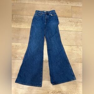 Wrangler Wanderer Wide Leg Bell Bottom Flare Jeans Indigood Good Wash Size 26x32